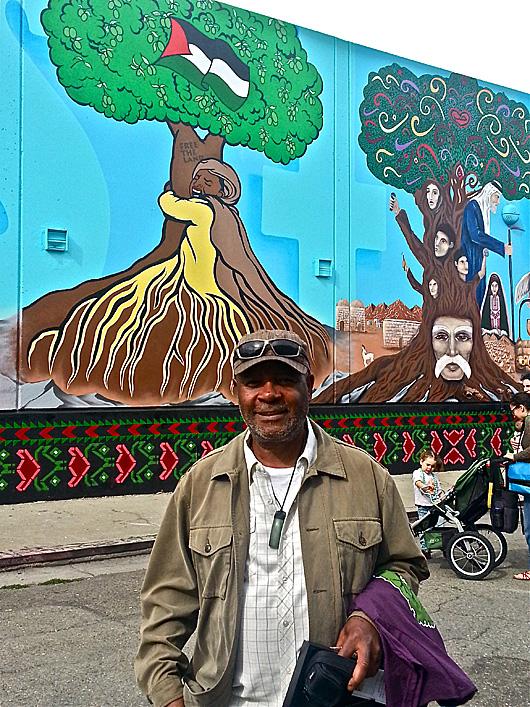 Oakland Palestine Solidarity Mural - If the Tree Knew (by Emory Douglas, Nidal El Khairy - 2014)