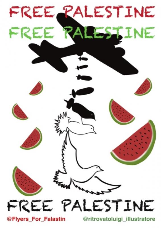 Free Palestine - @RitrovatoLuigi_illustratore (by @RitrovatoLuigi_illustratore - 2023)