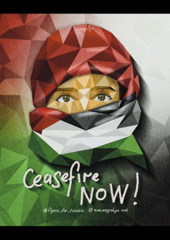 Ceasefire Now! - @nanaayahya.art  (by @nanaayahya.art - 2024)