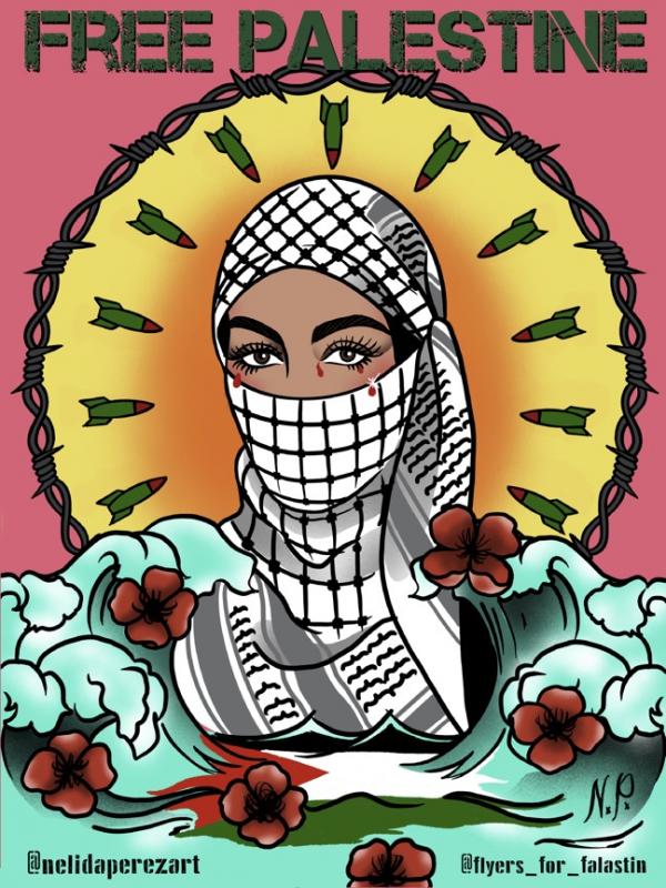 Free Palestine - @nelidaperezart (by @nelidaperezart - 2024)