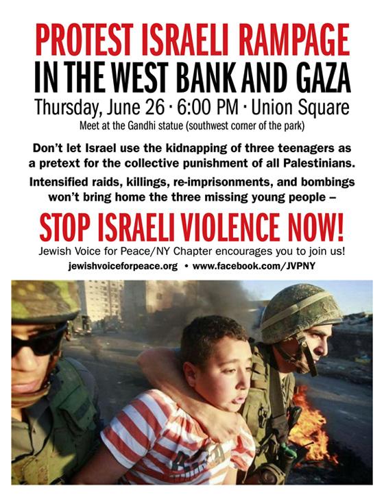 Protest Israeli Rampage (by Sarah Sills - 2014)