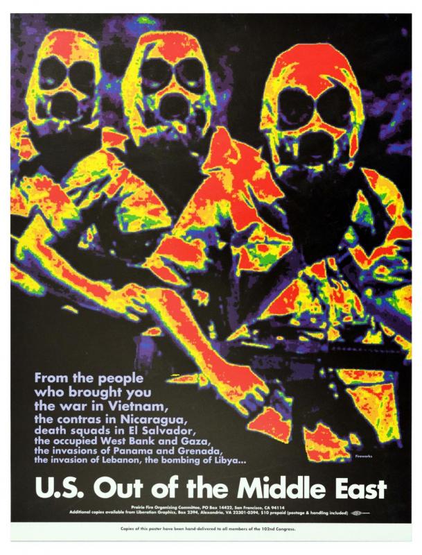 U.S. Out of the Middle East (by Fireworks Graphics Collective (California) - 1991)