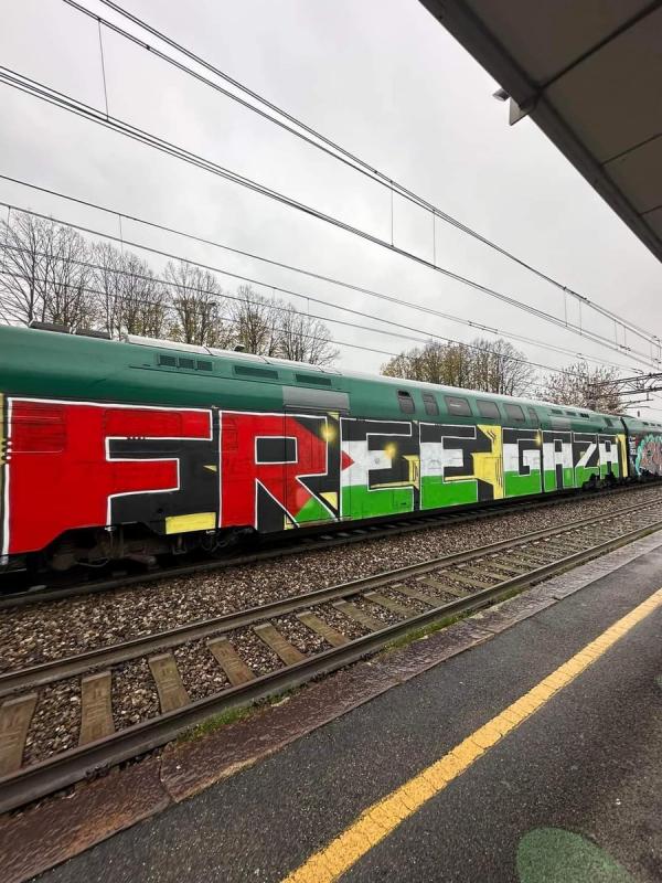 Free Gaza Train Milano (by Research in Progress  - 2023)