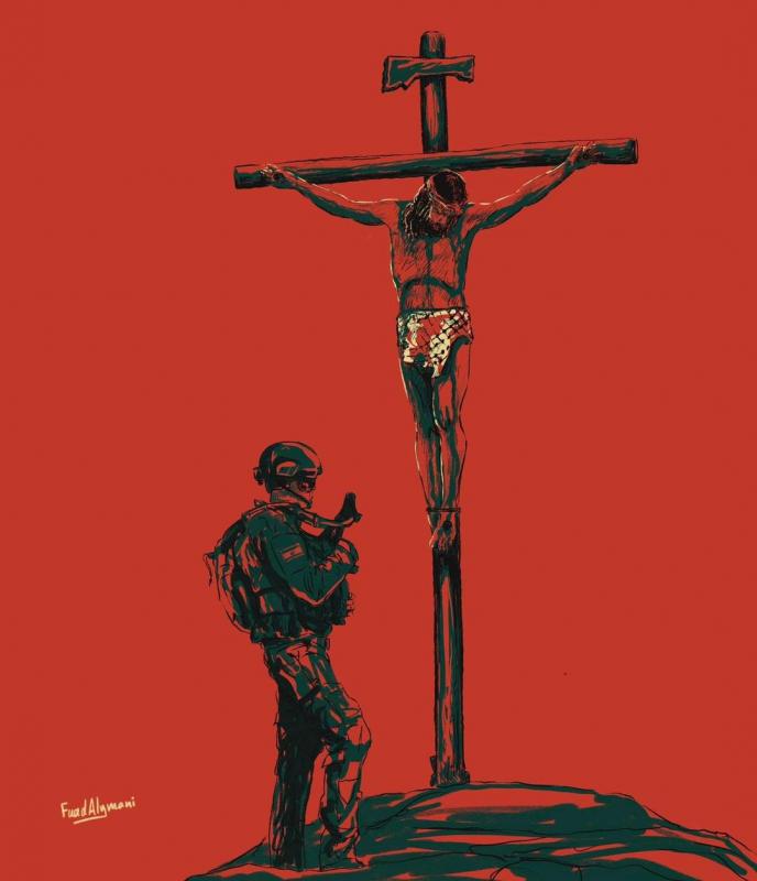 Crucifixion of Gaza (by Fuad Alymani - 2023)