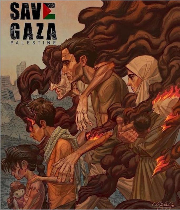 Save Gaza Palestine (by Yousef Al Bagshi - 2023)