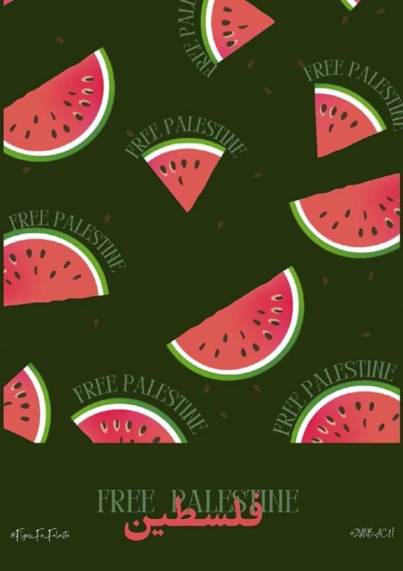Free Palestine Watermelon (by @zumbach - 2023)
