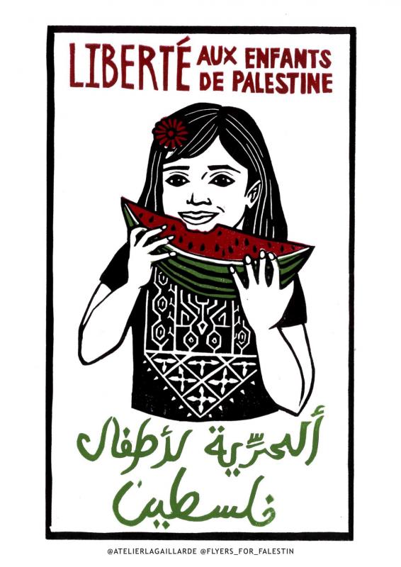 Liberté aux Enfants de Palestine (by @atelierlagaillarde - 2023)