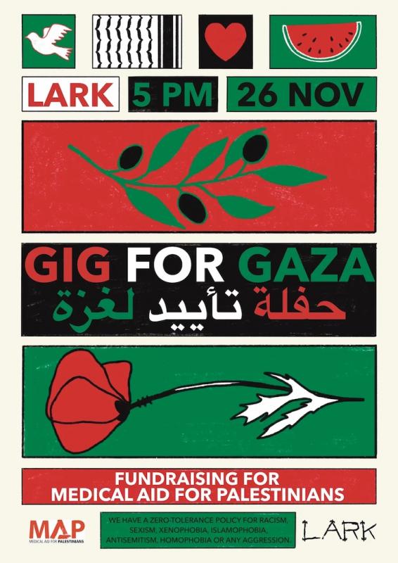 Gig for Gaza - LARK - 1 (by Storm Jackson-Payne @__stormo - 2023)